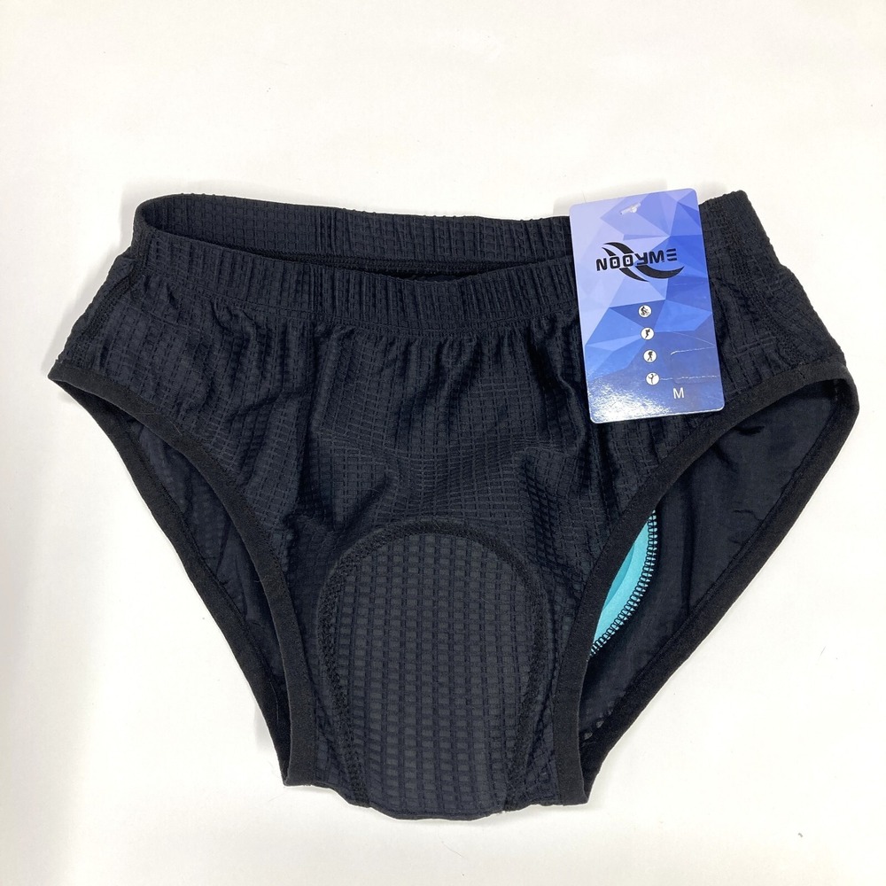 NOOYME Women's Size Medium Black 3D Padded Cycling Underwear Biker Briefs, NEW